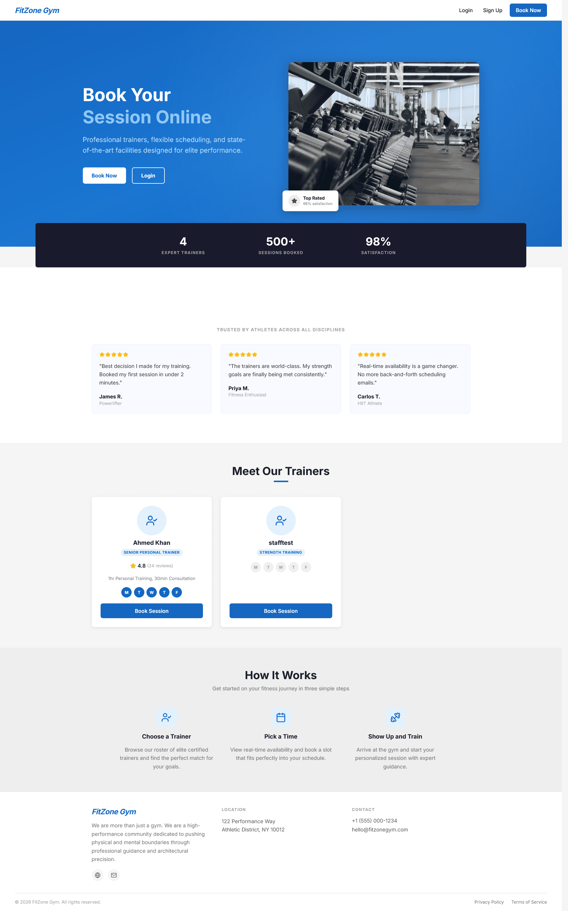 Home Page — Trainer Grid
