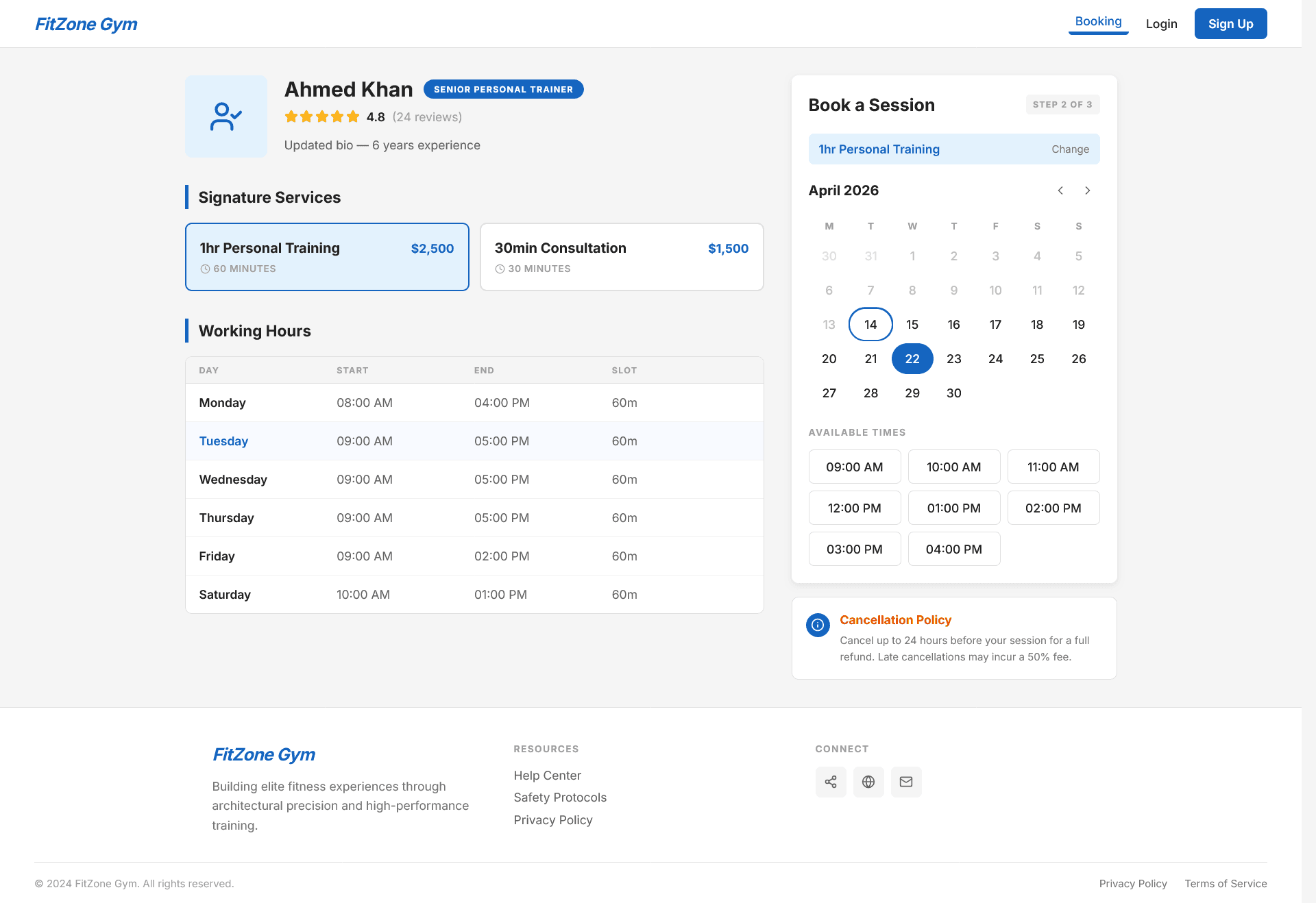 Booking Flow — Date Picker